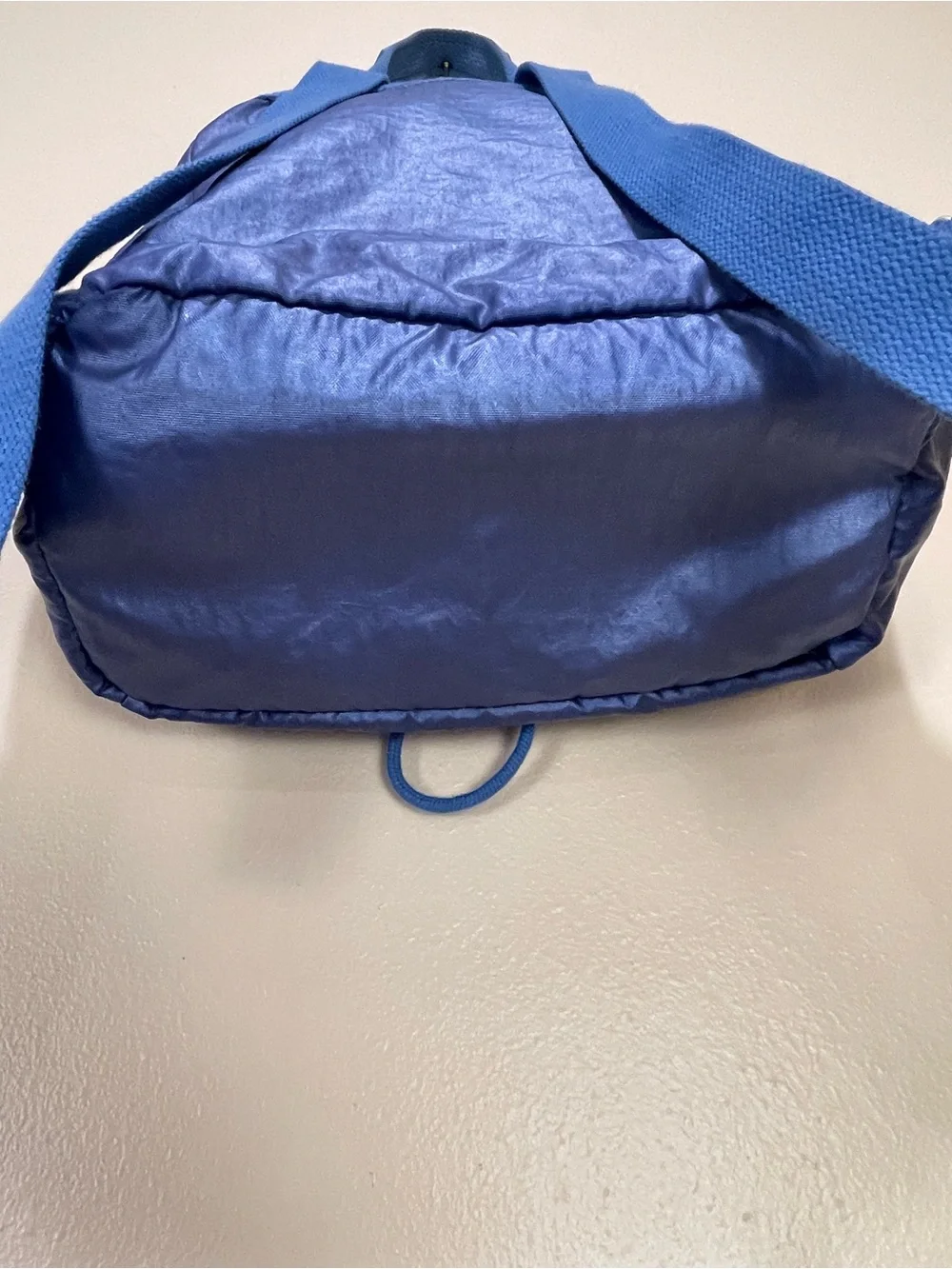Kipling City Pack Metallic Blue Backpack Small Slouchy Y2K Monkey Charm Nylon